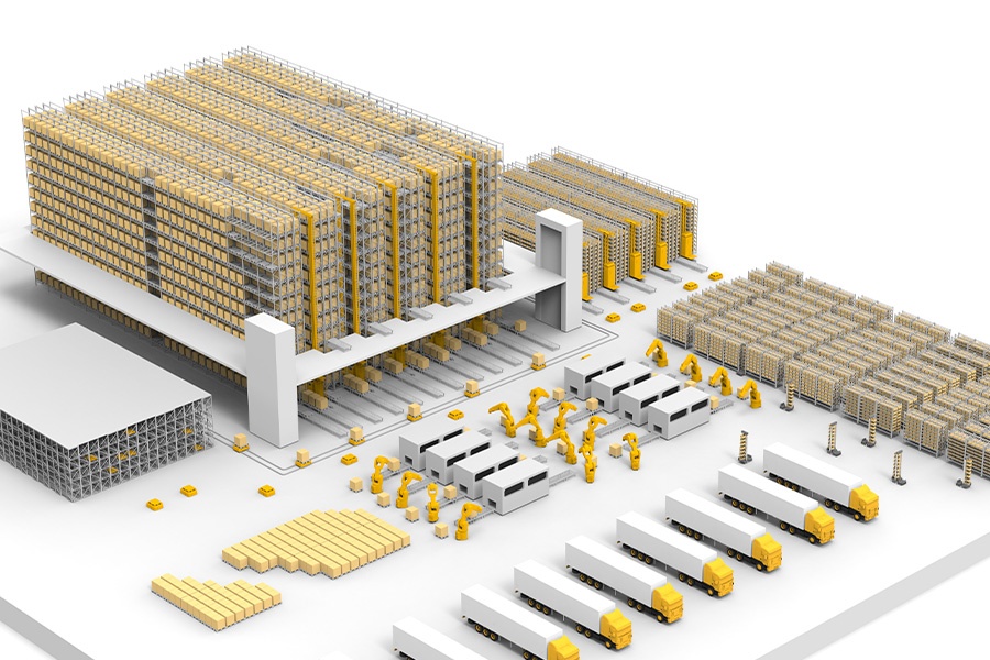 (配圖,倉儲全景渲染圖)